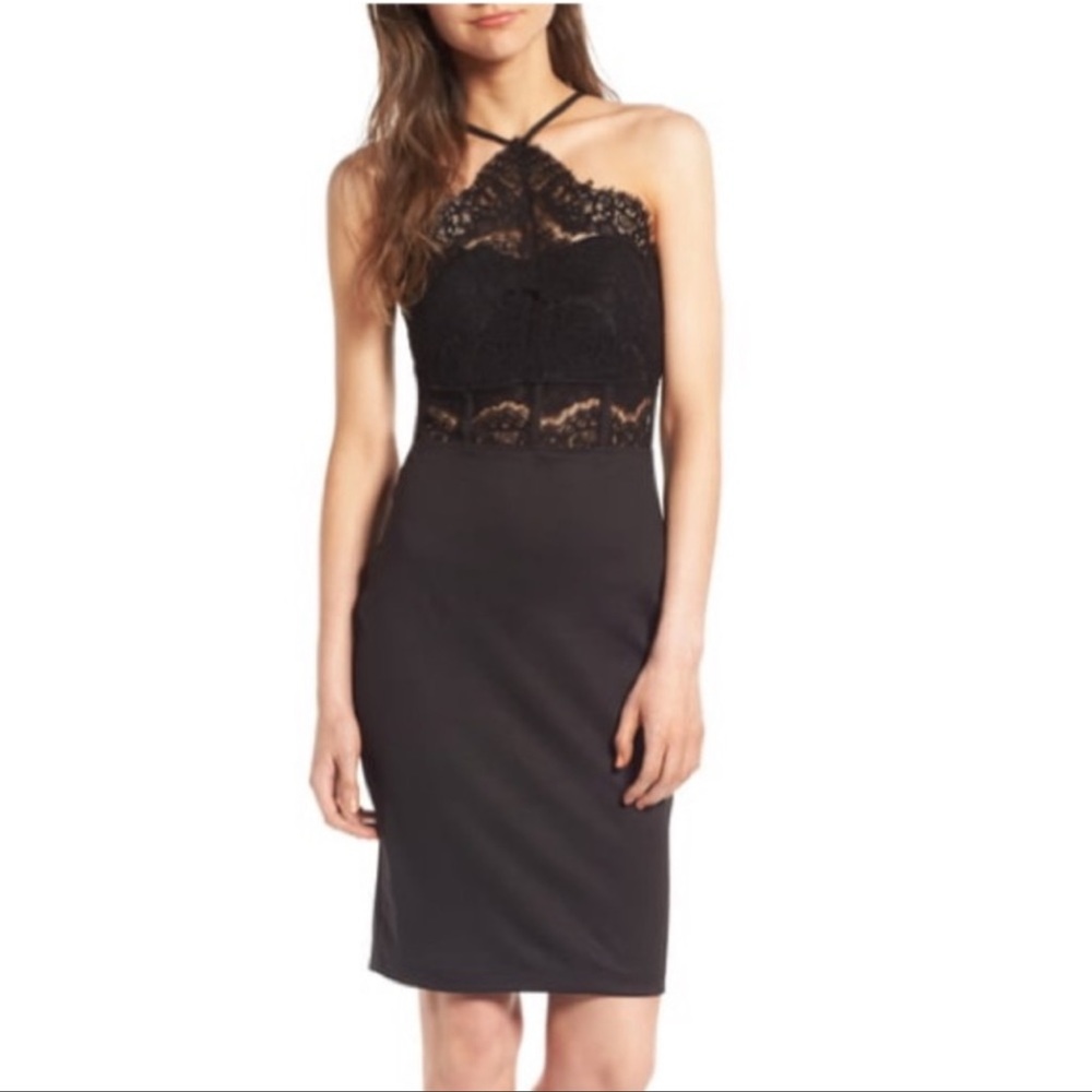 Lace Halter Midi Dress
